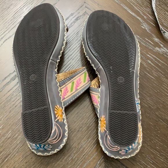 Spring Step L’Artiste gray leather toe loop sandal Size 38 /8.5 - Picture 15 of 17